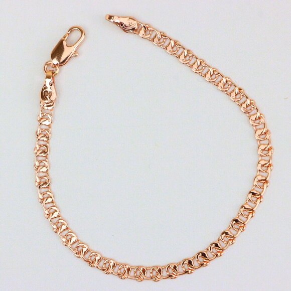 "Classic Rose Gold Chain Anklet, Bold Look, High Shine Finish, XPAL1173 - Picture 1 of 12